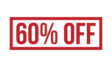 60 Percent Off Rubber Stamp. Red 60 Percent Off Rubber Grunge Stamp ...