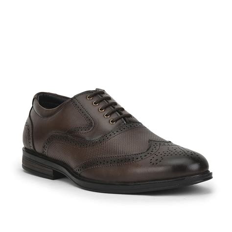 Buy Fortune Formal Brown Lacing Brogue Shoes For Men HOL-125E By Liberty