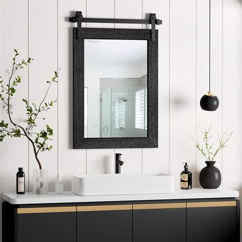 Amazon.com: Farmhouse Bathroom Mirror for Over Sink 22”x32” Black ...