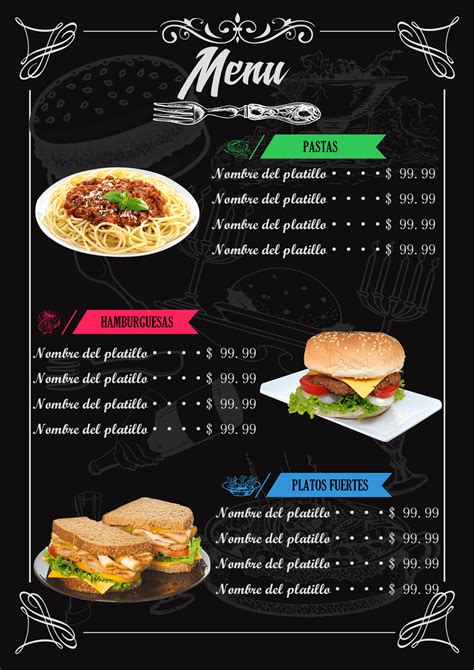 PLANTILLA PSD-Carta para restaurantes-Diseño Moderno-03 - Yo Empresa ...