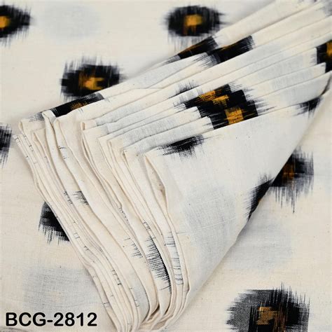 Indian Ivory Ikat Cotton Fabric by yard Double Ikat Homespun Handwoven ...