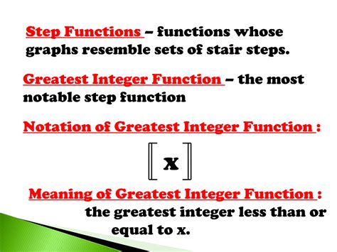 Gr10 step function ppt | PPT - greatest integer function