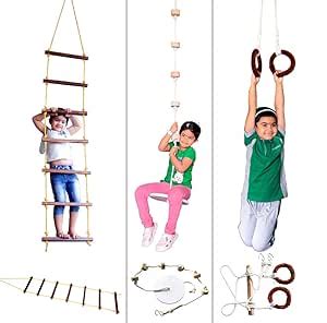 Homecute Playing Equipment for Kids 3 in 1, Disc Swing Set with Ninja ...