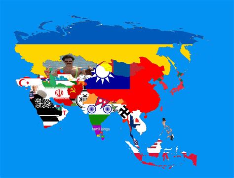 Asia Flag Map