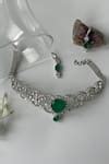 Buy Green Stones Embellished Pendant Choker Set by Studio6 Jewels ...