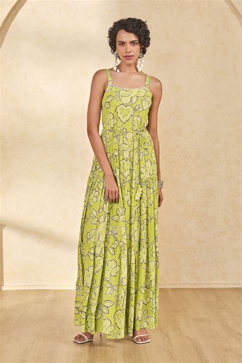 Buy Guldasta Tiered Maxi Dress Online for Women from Globaldesi ...