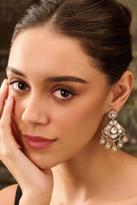 Buy Gold Plated Mother Of Pearl Danglers by Paisley Pop Online at Aza ...