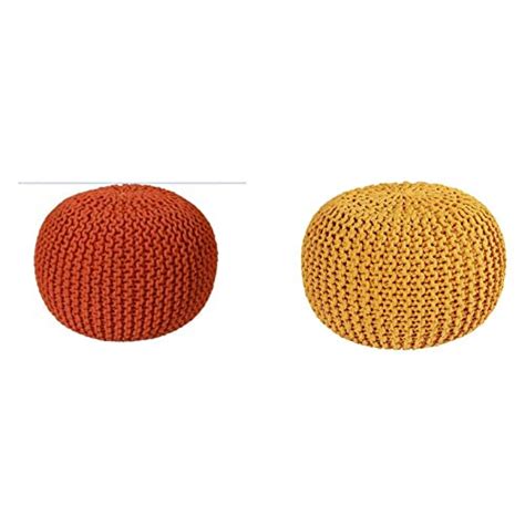 Bezzilish Home Pouf for Living Room Sitting Round Ottoman Bean Filled ...