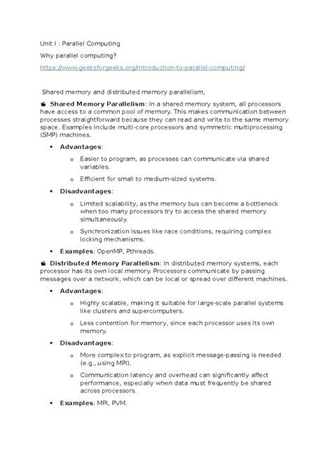 Unit I-Scalable Computing - Unit I : Parallel Computing Why parallel ...