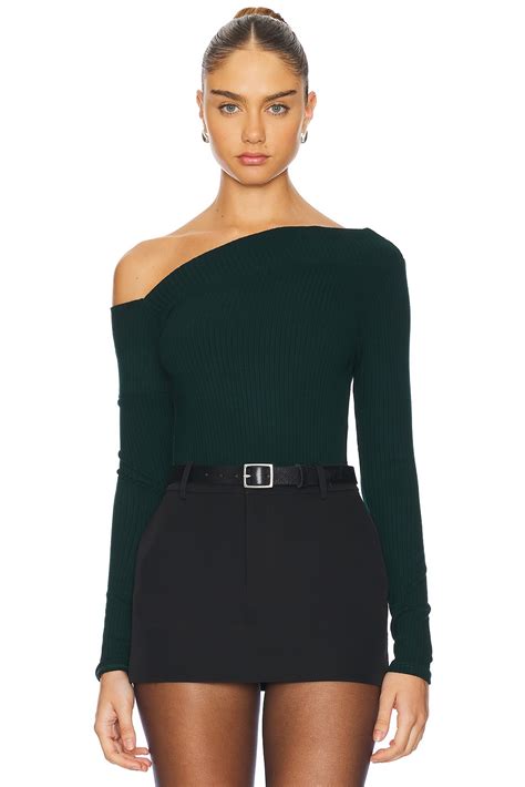 Michael Lauren Maples Asymmetrical Off Shoulder Long Sleeve Top in ...