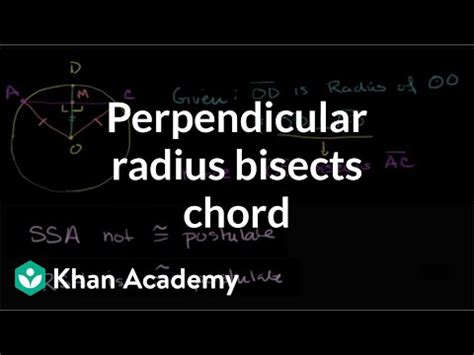 Perpendicular radius bisects chord Video Lecture