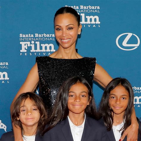 Zoe Saldaña Makes Rare Red Carpet Appearance With Her 3 Mini-Me Kids