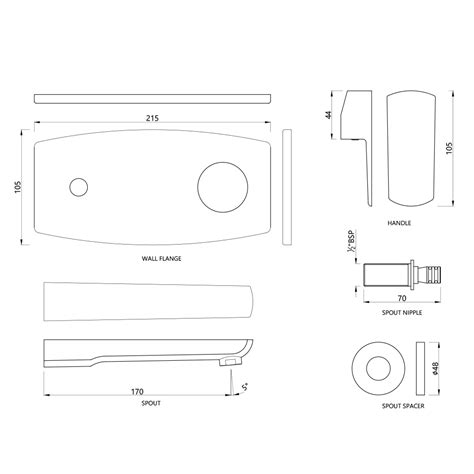 JAQUAR KUBIX PRIME Exposed Part of Wall Mounted Basin Mixer - Chrome