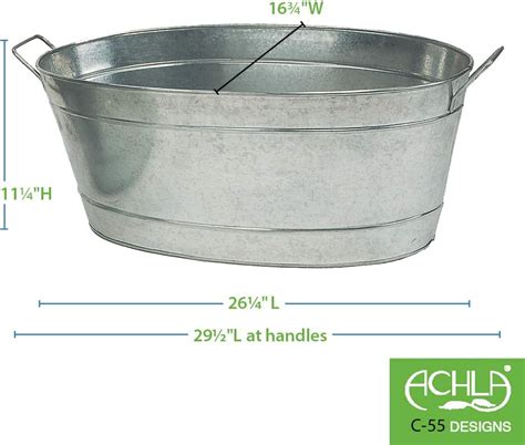 AchlaDesigns Achla Designs C-55 Large Galvanized Steel Metal Oval India ...