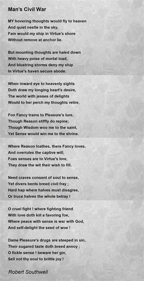 Man's Civil War Poem by Robert Southwell - Poem Hunter