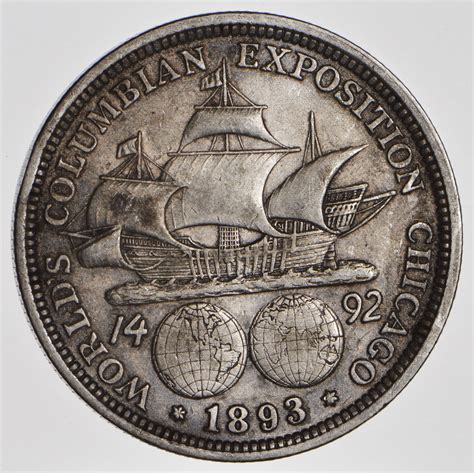 TOUGH - 1893 Silver Columbian Exposition U.S. Commemorative Half Dollar ...