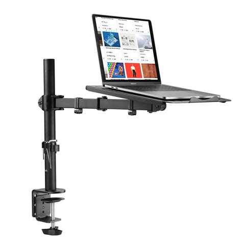 Suptek Full Motion Laptop Riser Desk Mount Stand with Grommet Option ...