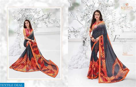 kalista Sun flower Wholesale Saree market - textiledeal.in