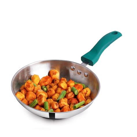 Buy The Indus Valley Stainless Steel Fry Pan | 20cm/ 7.8 inch, 1.2Ltr ...