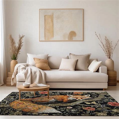 Inspired William Morris Fox Area Rug Kitchen Mat Non-Slip Oil Proof ...
