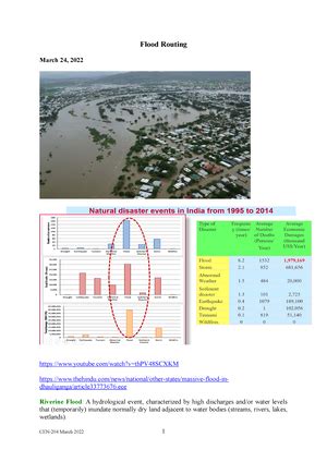 Floods and flood routing - Engineering Hydrology - Studocu