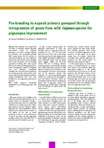 Pre-breeding to expand primary genepool through introgression of genes ...