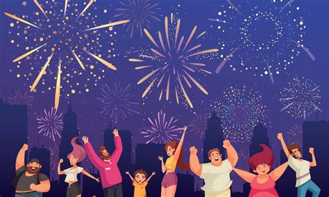 Fireworks Cartoon Composition 19775307 Vector Art at Vecteezy