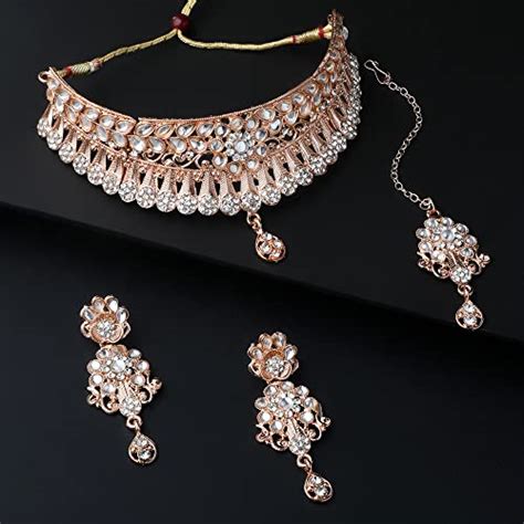 Buy Shining Diva Fashion Rose Gold Plated Diamonds Studded Latest ...