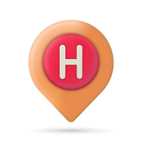 3d hospital map pin icon | Premium Vector