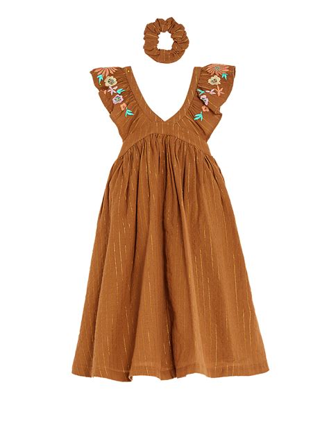 Buy Pure Cotton Floral Dress with Scrunchie at Marks & Spencer