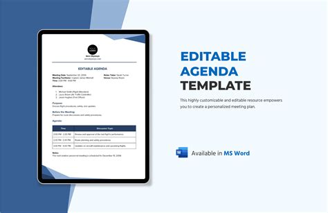 Free Editable Agenda Templates in Word to Download