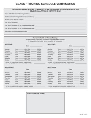 Fillable Online CD 0930 - Class/Training Schedule Verification Fax ...