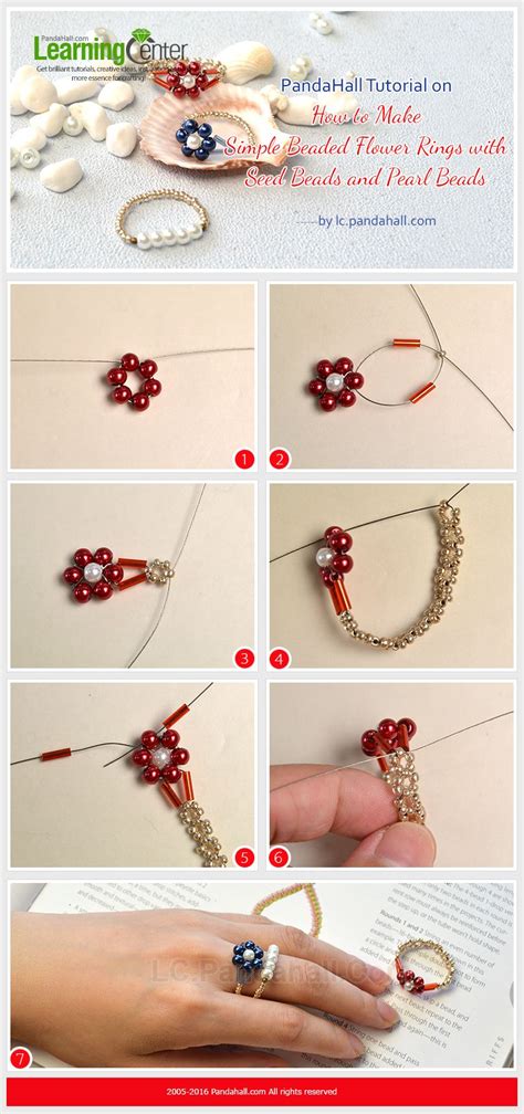 Image result for Beaded Flower Ring Tutorial