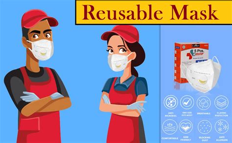 Callas N95 (Pack Of 5) Reusable Anti Pollution Mask (With Respirator ...