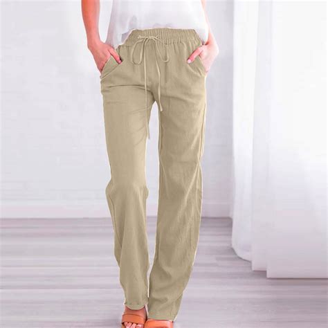 SIYUDAN Women Pants Business Casual Outfits For Women Beige Adult Pants ...