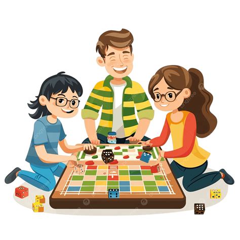 Playing Board Games Clip Art Picture Of Children Playing A Board Game