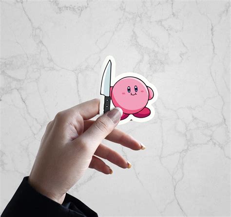 Kirby With Knife SVG PNG JPG Funny Meme Digital Download Sticker T ...