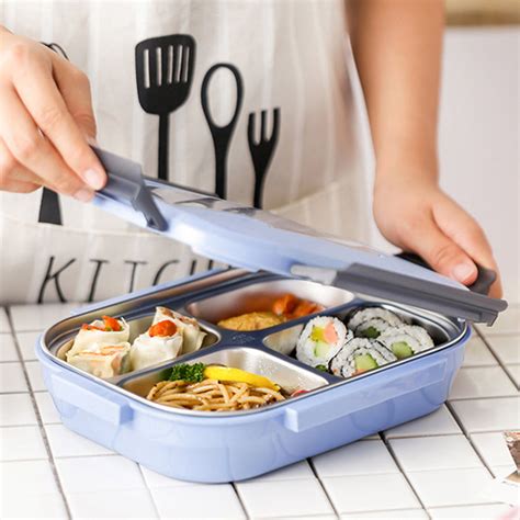 2979 Black Transparent 4 Compartment Lunch Box for — DeoDap
