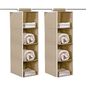 TECHMILLY Set of 2 - Hanging 4 Shelves Wardrobe Organiser | Wardrobe ...