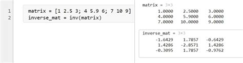 Image result for Inverse Matrix MATLAB
