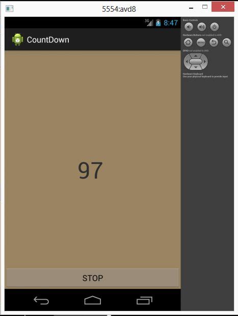 Android Studio Countdown Timer 的图像结果