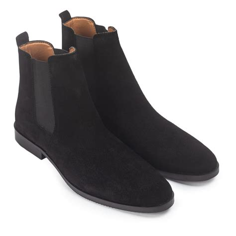 Suede-Leather Chelsea Boots (Black) – Modello Domani