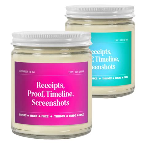 Receipts, Proof, Timeline, Screenshots 7.5oz Candle Real Housewives of ...