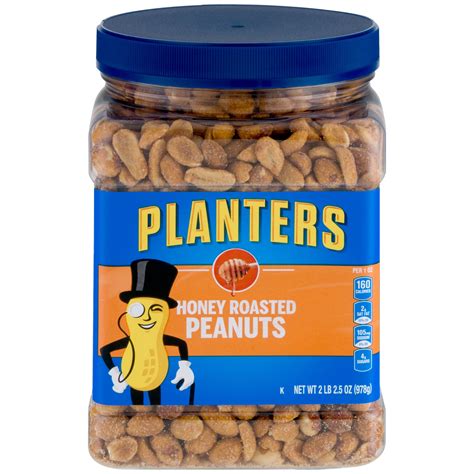Planters Honey Roasted Peanuts, 2.16 lb Container - Walmart.com