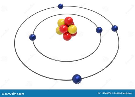 Bohr Model of Boron Atom with Proton, Neutron and Electron Stock ...