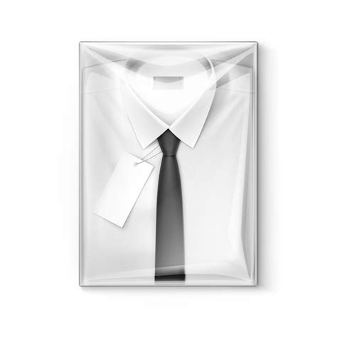 White classic men shirt with tie in transparent packaging box | Premium ...