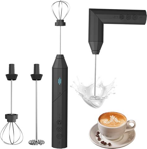 Amazon.com: Milk Frother Handheld,Wireless Foldable Frother,USB-C Rechargeable Coffee Wand ...