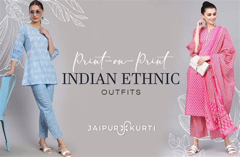 Print-On-Print Indian Ethnic Outfits By Jaipur Kurti - Jaipur Kurti
