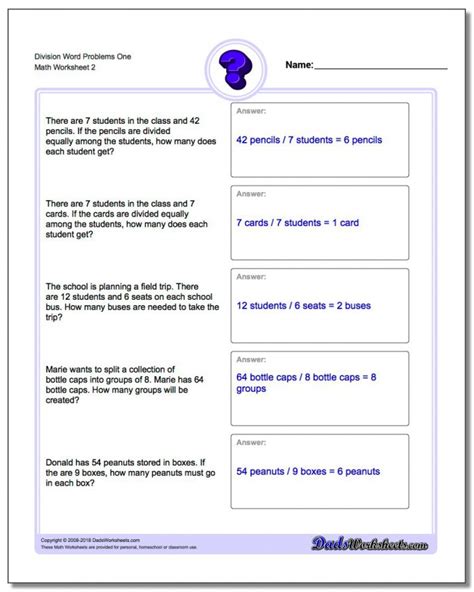 Image result for 3rd Grade Math Division Word Problems