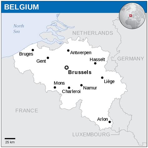 Map of Belgium cities: major cities and capital of Belgium